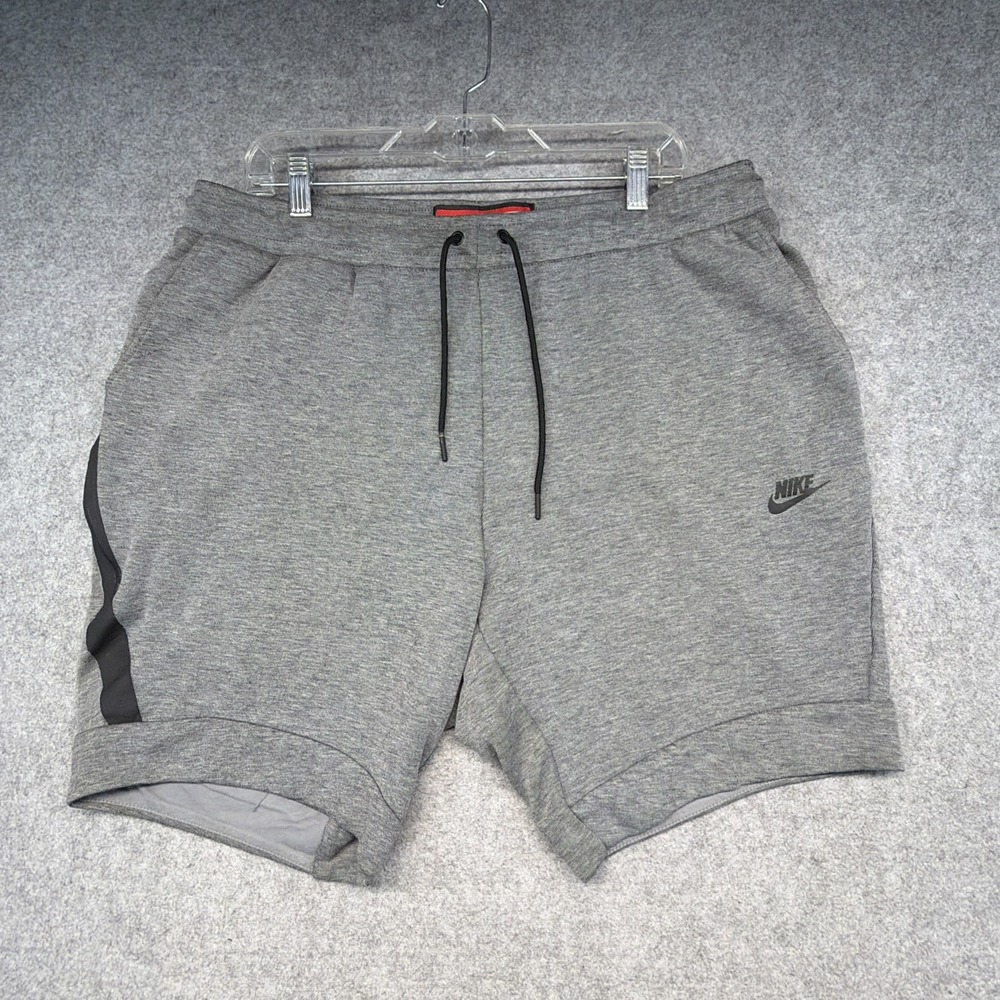 Nike Tech Fleece Sweat Shorts Men's XL Gray Drawstring 805160-091 Gym Sportswear